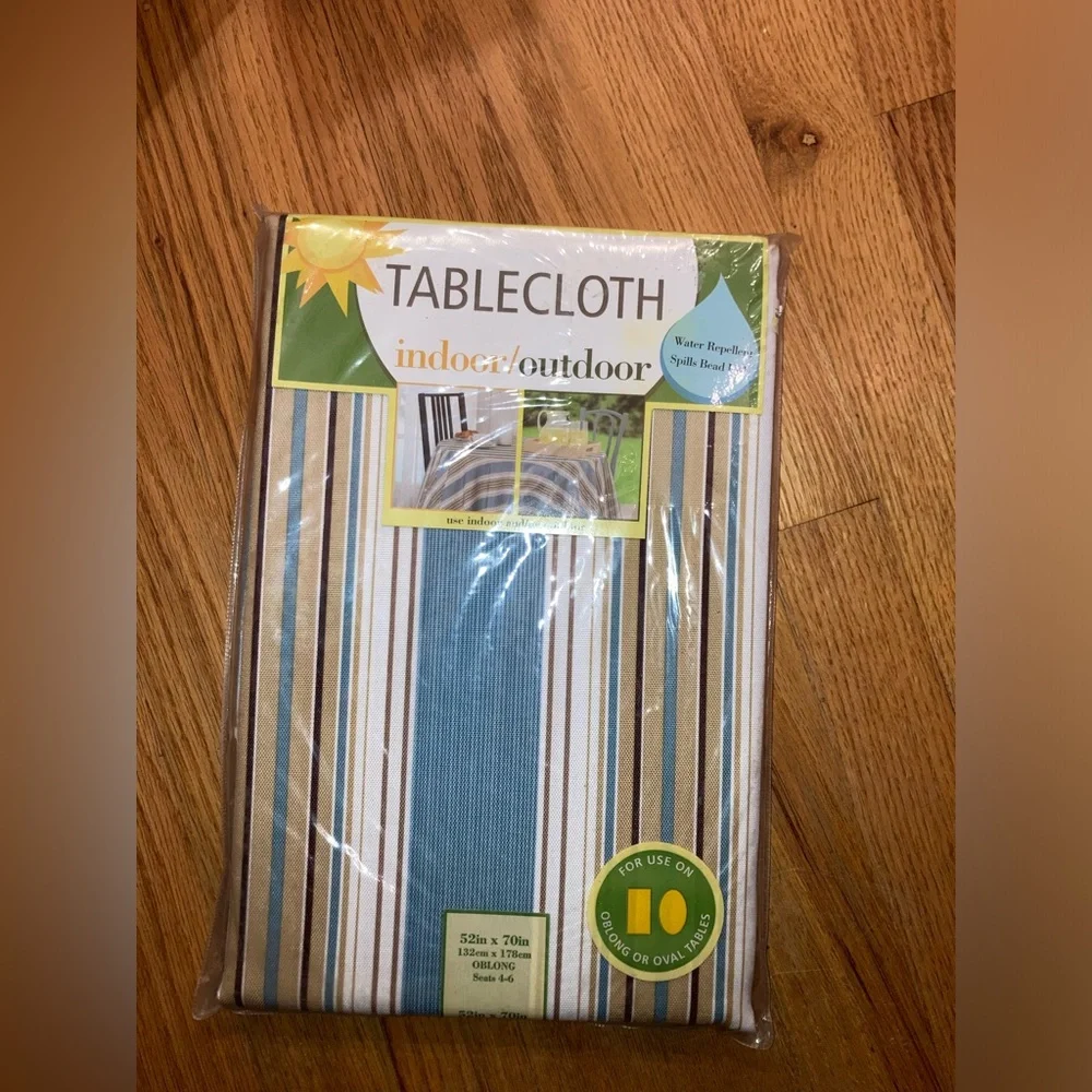 Indoor/Outdoor Tablecloth Mercer Stripe Blue 52” x 70”